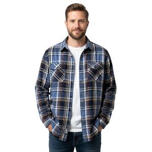 G.H. Bass & Co. Men's Shirt Long Sleeve Button-Down 100% Cotton Plaid Size XXL